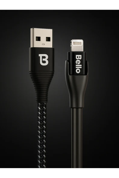 Tech&bello accessories Usb-a To Lightning Hızlı Şarj & Data Kablo - 1.5m Örgülü, Alüminyum Standlı Ba-02 ürün görseli 1