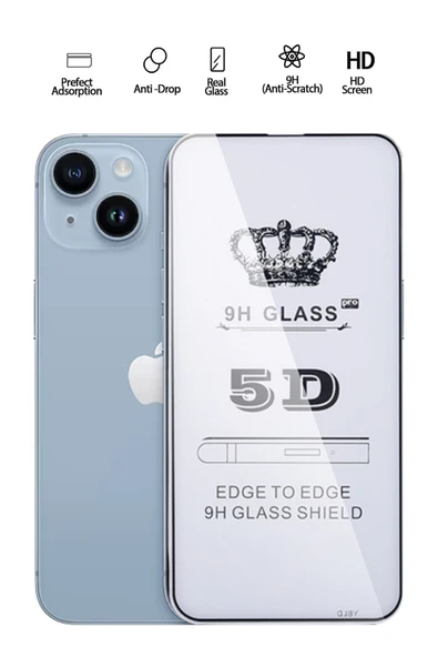 Tntech İPHONE 14 UYUMLU TAM KAPATAN EKRAN KORUYUCU TAMPERLİ KIRILMAZ CAM ürün görseli 1