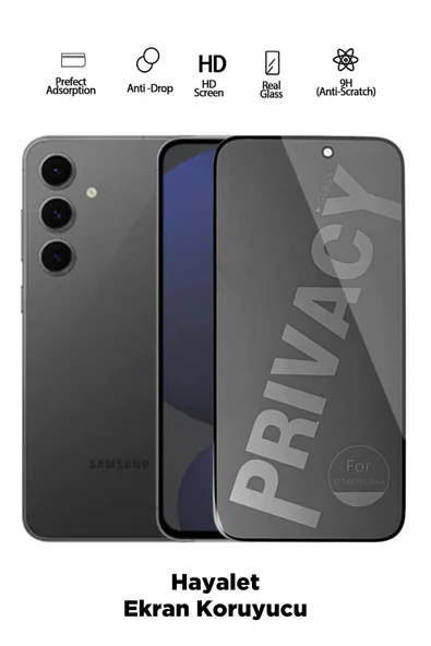Tntech SAMSUNG S24 FE UYUMLU TAM KAPATAN HAYALET EKRAN KORUYUCU PRİVACY TAMPERLİ KIRILMAZ CAM ürün görseli 1