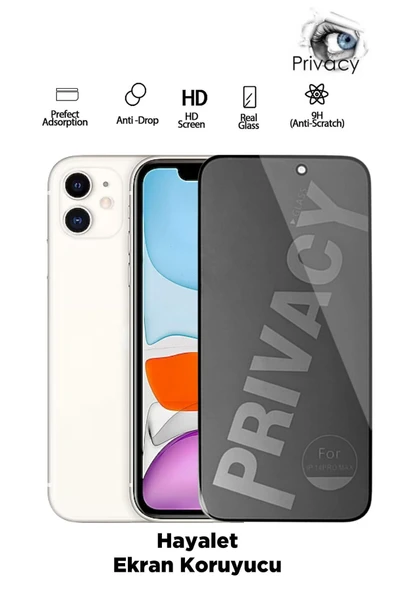 Tntech İPHONE 11 UYUMLU TAM KAPATAN HAYALET EKRAN KORUYUCU PRİVACY TAMPERLİ KIRILMAZ CAM ürün görseli 1