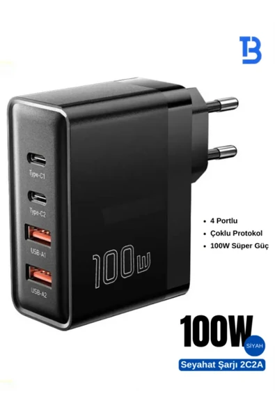 Tech&bello accessories Bt-03 100w 4 Port Usb Type-c Hızlı Şarj Adaptörü ürün görseli 1