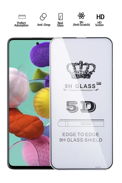 Tntech SAMSUNG A51 UYUMLU TAM KAPATAN EKRAN KORUYUCU TAMPERLİ KIRILMAZ CAM ürün görseli 1