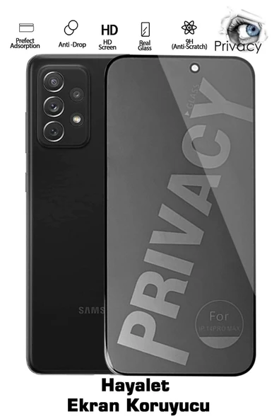 Tntech SAMSUNG A72 UYUMLU TAM KAPATAN HAYALET EKRAN KORUYUCU PRİVACY TAMPERLİ KIRILMAZ CAM ürün görseli 1