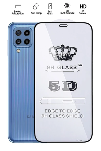 Tntech Samsung M22 Temperli Kırılmaz Cam Ekran Koruyucu - Tam Kaplama ürün görseli 1
