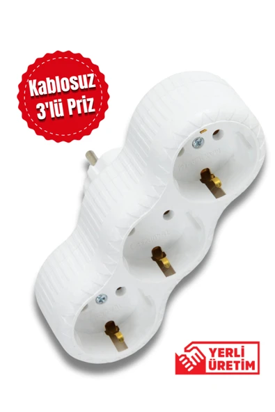 Tntech Golyat 3'lü Priz Topraklı Priz Çoğaltıcı Kablosuz 9272 ürün görseli 1