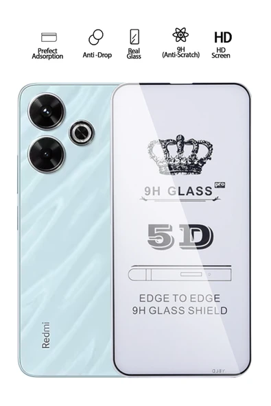 Tntech Redmi 13 Uyumlu Tam Kapatan Ekran Koruyucu Tamperli Kırılmaz Cam ürün görseli 1
