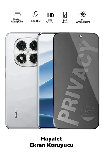 Tntech Redmi Note 14 Tam Kapatan Hayalet Ekran Koruyucu Privacy Tamperli Kırılmaz Cam ürün görseli 1