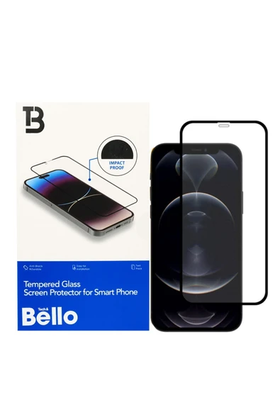 Tech&bello accessories İphone 13 Pro Uyumlu Defender Ekran Koruyucu Temperli Tam Kaplama Kırılmaz Cam ürün görseli 1
