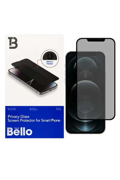 Tech&bello accessories Bello Iphone 12 Pro Max Temperli Hayalet Ekran Koruyucu ürün görseli 1