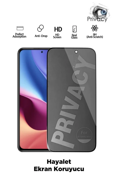 Tntech XİAOMİ REDMİ K40 PRO PLUS TAM KAPATAN HAYALET EKRAN KORUYUCU PRİVACY TAMPERLİ KIRILMAZ CAM ürün görseli 1