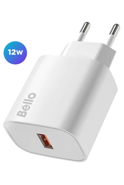 Tech&bello accessories Bello 12W USB Şarj Cihazı BL-524 Modeli Güvenli ve Verimli Şarj Kompakt Tasarım ürün görseli 1