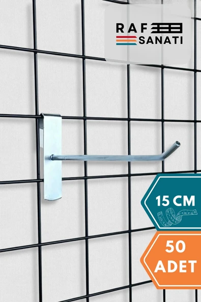50 Adet Tel Pano Kancası 15 cm - Askı Kanca Raf Askısı Raf Aksesuar Tel Askı Çorap Kancası ürün görseli 1