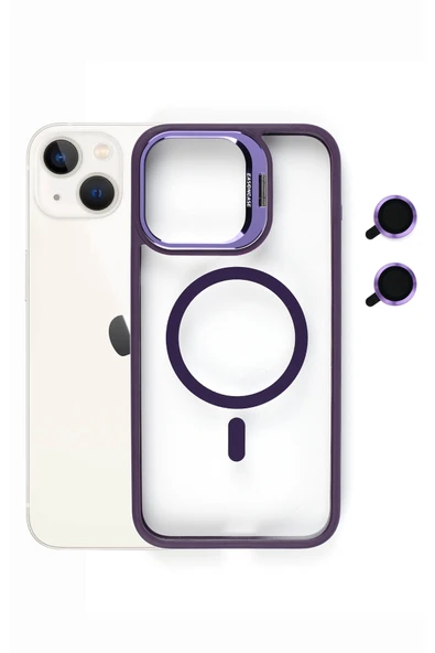 Tech&bello accessories iphone 14  Kılıf Magsafe uyumlu Kamera Standlı +Lens koruyuculu Kapak ürün görseli 1
