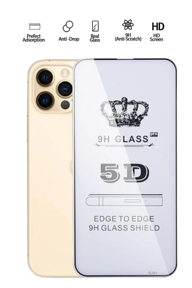 Tntech İPHONE  12 / 12PRO UYUMLU TAM KAPATAN EKRAN KORUYUCU TAMPERLİ KIRILMAZ CAM ürün görseli 1