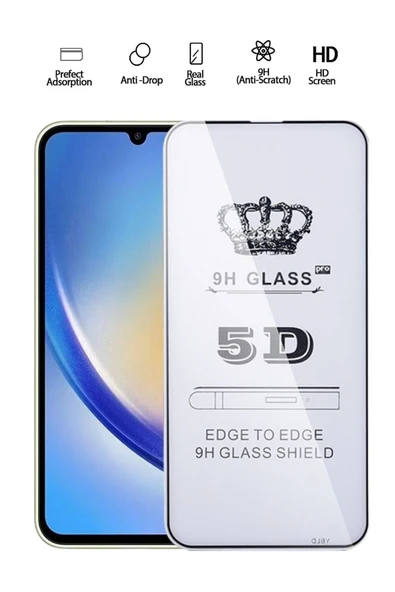 Tntech Samsung A34 Uyumlu Tam Kapatan Ekran Koruyucu - Temperli Kırılmaz Cam ürün görseli 1