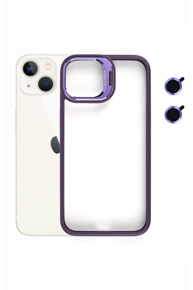 Tech&bello accessories iphone 14 Kılıf Kamera Standlı +Lens koruyuculu Kapak ürün görseli 1