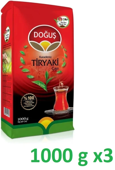Doğuş Karadeniz Tiryaki Çay 1000 g x 3 adet ürün görseli 1