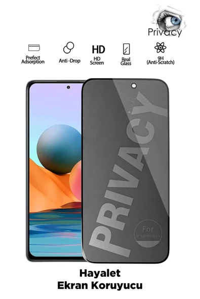 Tntech XİAOMİ REDMİ NOTE 10 PRO TAM KAPATAN HAYALET EKRAN KORUYUCU PRİVACY TAMPERLİ KIRILMAZ CAM ürün görseli 1