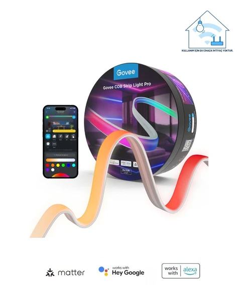 Govee Neon COB Matter Destekli, Kesilebilir LED Şerit Pro- 3 Metre ürün görseli 1