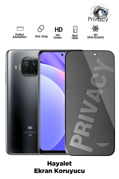Tntech XİAOMİ Mİ 10T LİTE TAM KAPATAN HAYALET EKRAN KORUYUCU PRİVACY TAMPERLİ KIRILMAZ CAM ürün görseli 1