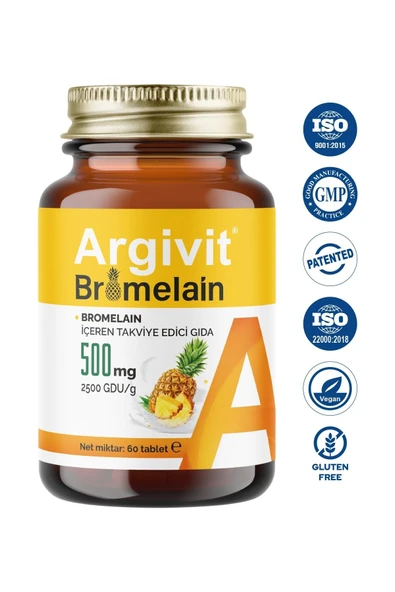 Argivit Bromelain 500 mg 60 Tablet - Resim 3