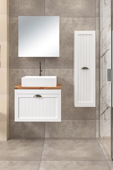 65 cm Aren Banyo Dolabı + 30 cm Aren Boy Dolabı ürün görseli 1