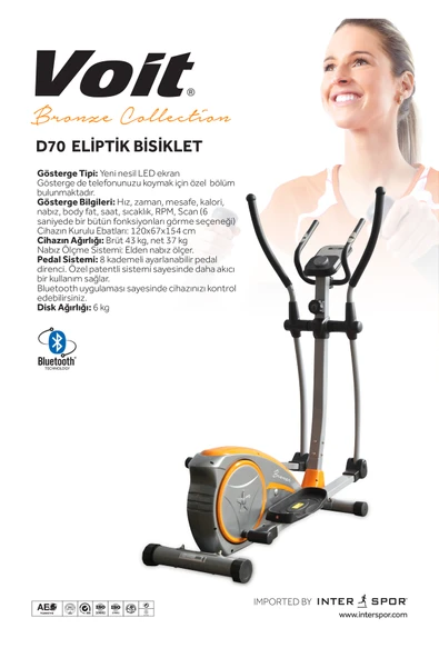 Voit D70 Bronze Collection Eliptik Bisiklet - Resim 5