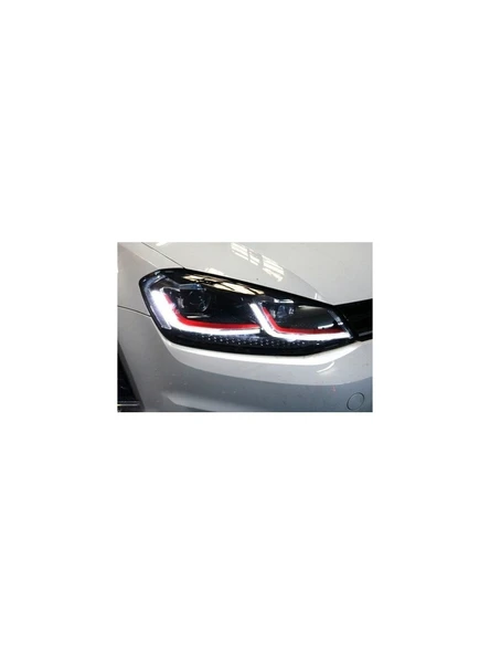 Vw Golf 7 Uyumlu  2012-2013-2014 7.5 Dizayn Kırmızı J Far ürün görseli 1
