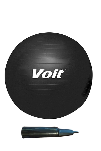 Voit Gymball 65 cm Pompalı Siyah Pilates Topu Siyah ürün görseli 1