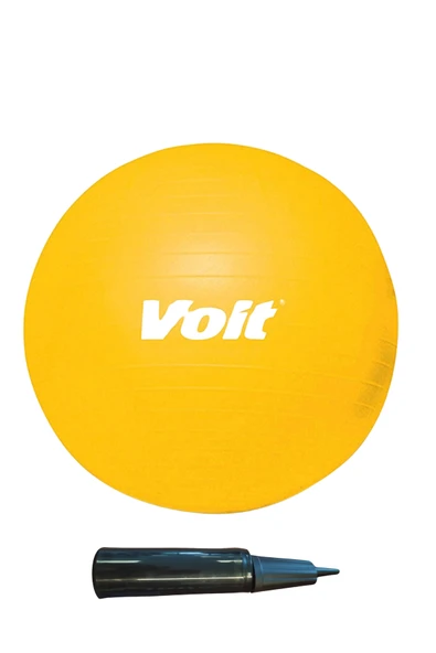 Voit Gymball 65 cm Pompalı Siyah Pilates Topu Sarı ürün görseli 1