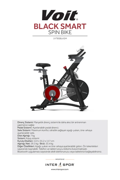 Voit BLACK MANYETİK SMART SPIN BIKE - Resim 2
