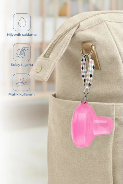 Babyjem Emzik Saklama Kabı Kutusu Pembe ürün görseli 1