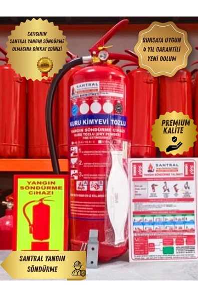 6kg Yangın Söndürme Tüpü Abc Tozlu 4 Yıl (GARANTİ) ürün görseli 1