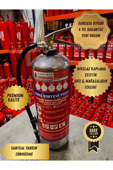 SANTRAL YANGIN VE GÜVENLİK SİSTEMLERİ 6kg Ruhsata Uygun Köpüklü Yangın Söndürme Tüpü Yangın Tüpü ürün görseli 1