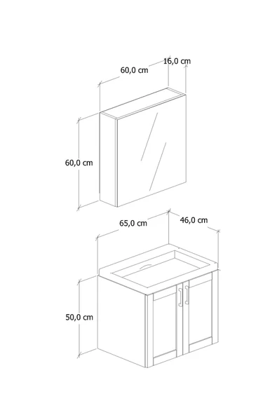 65 cm Riva Banyo Dolabı - Resim 5