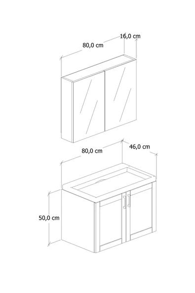 80 cm Riva Banyo Dolabı - Resim 5