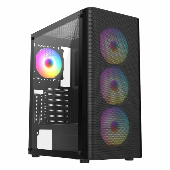 Frisby FC-9385G 550W USB 3.2 RGB eATX Mid Tower Siyah Kasa ürün görseli 1