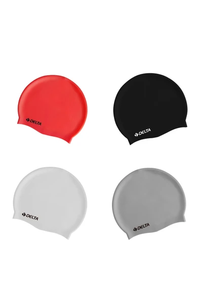 Delta Unisex 100 Adet Silikon Bone Karma Renk Silikon Yüzücü Bonesi ürün görseli 1