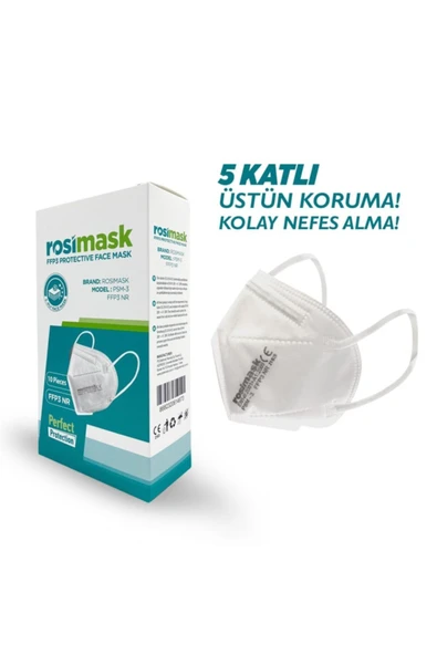 Rosimask Beyaz Yüz Maskesi 10'lu - Resim 2