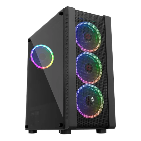 Frisby FC-9320G 600W 80+ Bronz USB 3.2 RGB ATX Mid Tower Siyah Kasa ürün görseli 1