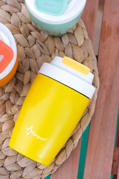 Termos Mug Sızdırmaz 400 ML - Çift Çidarlı Paslanmaz Çelik, Pipetli ve Doğrudan İçme Kapaklı ürün görseli 1