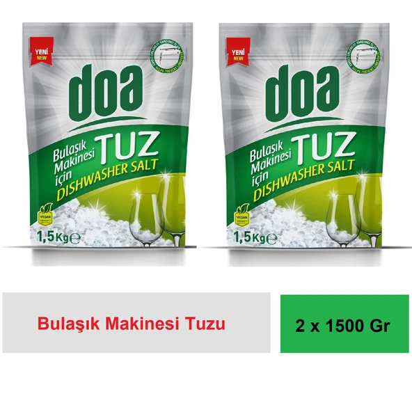 Doa Bulaşık Makina Tuzu - Doypack 1,5 Kg Vegan x 2 Adet ürün görseli 1