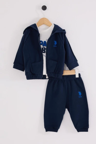 U.S. Polo Assn Erkek Bebek 3'lü Takım Lacivert ürün görseli 1