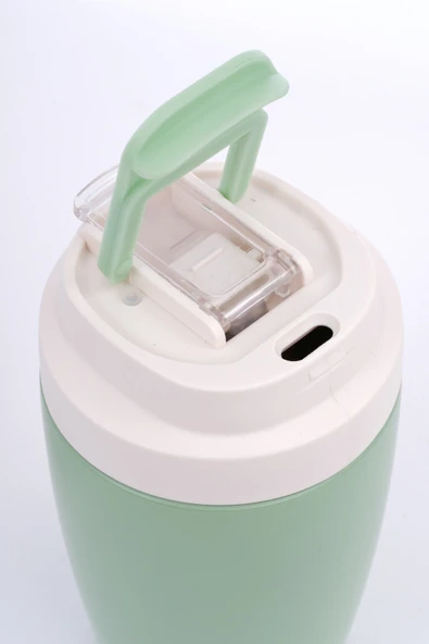 Termos Mug Sızdırmaz 400 ML - Çift Çidarlı Paslanmaz Çelik, Pipetli ve Doğrudan İçme Kapaklı