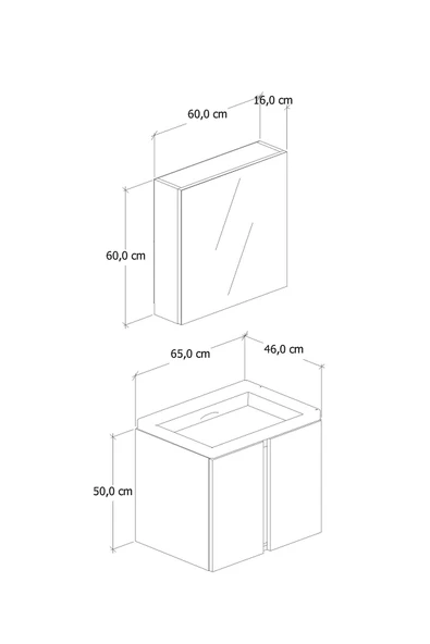 65 cm Lavina Banyo Dolabı - Resim 5