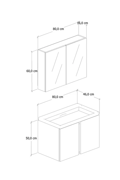 80 cm Lavina Banyo Dolabı - Resim 5