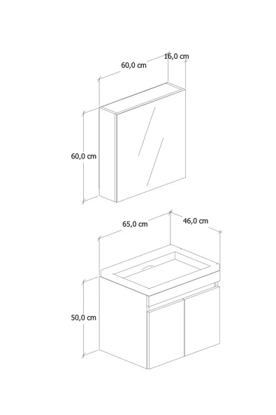 65 cm Saura Banyo Dolabı - Resim 5