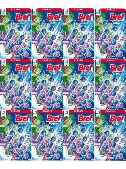Bref Power Aktiv Klozet Bloğu Çam ve Lavanta Kokulu (48 Li Set) (12PK 4) 12 Paket ürün görseli 1