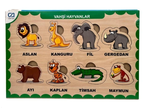 Ca Games Ahşap Puzzle Vahşi Hayvanlar 19X29 ürün görseli 1
