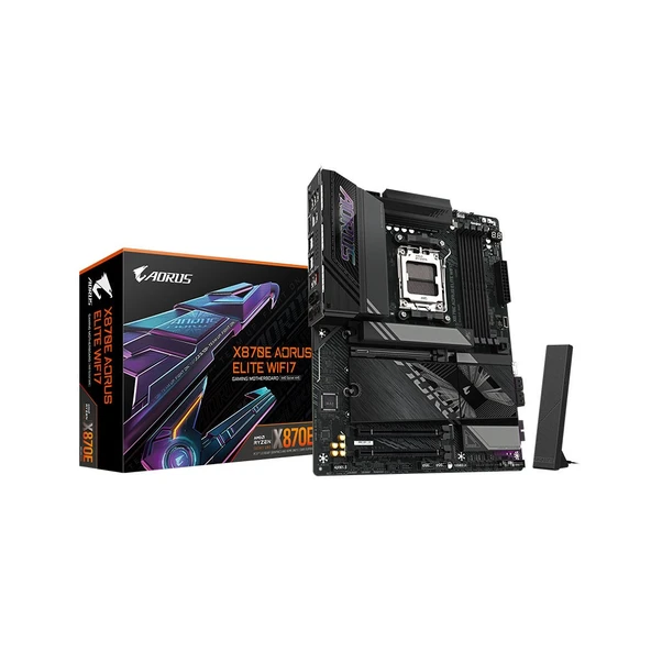 GIGABYTE X870E AORUS ELITE AMD X870E Soket AM5 DDR5 8200MT/s (OC) WIFI7 ATX Anakart ürün görseli 1